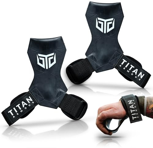 Titan Armour® Premium Multi Grip Straps/Hooks/Gloves | Heavy Duty Weight Lifting Straps for Pull & Push Exercises | Ultimate Grip & Protection for Weightlifting & Gymnastics | Men & Women | UK Brand