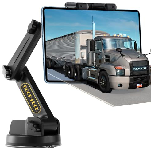 WUITIN Tablet Mount for Truck, Car Phone Holder,Dashboard Windshield Phone Holder 16.9 inch Long Arm,Super Suction Cup Compatible with Pickup Truck,4.7-12.9in Tablet & iPad