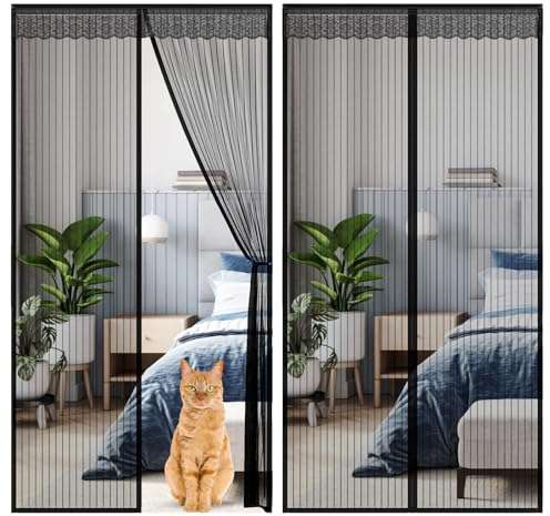 Axingqiwu Moustiquaire Porte Fenetre Magnétique, Rideaux Anti Mouches pour Porte avec Aimants et Bande Adhesive, Rideau Anti Moustique Sans Perçage (100x210 cm)