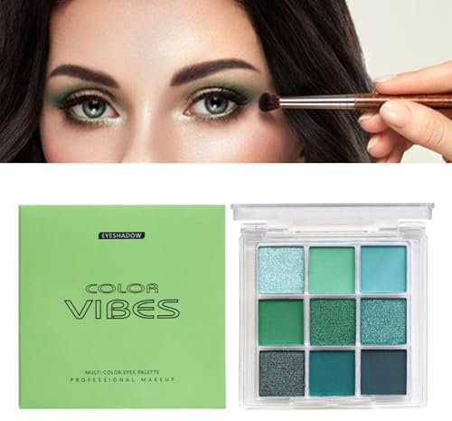 Aizuoni Ombretto Per Occhi Verdi, Ombretto Glitter Verde | Trucco Con Palette Di Ombretti All'avocado, 9 Colori Pigmentati | Cosmetici Impermeabili Lunga Durata, Ombretti Professionali Per Trucco