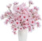 Luabue 4PCS Künstliche Kirschblüten Sakura Blumen Rosa Seidenblumen Kirschblütenzweige Frühling für Zuhause Garten Party Hochzeit Deko Blumenarrangement