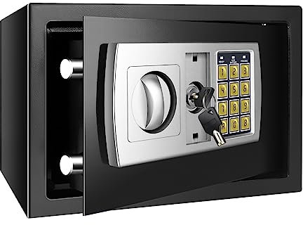 Home Safe Fireproof Waterproof Secure Digital Steel Safe Security Electronic Home Office Money Safety Box 8.5L Black