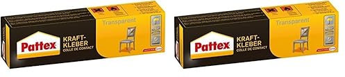 Pattex Kraftkleber Transparent, extrem starker Kleber für höchste Festigkeit, Alleskleber für den universellen Einsatz, höchstwärmefester glasklarer Klebstoff, 1x 50g (Packung mit 2)