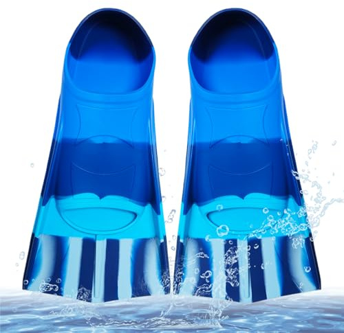 Palmes de natation courtes pour enfants, 100 % silicone, palmes d'entraînement pour enfants et adultes, entraînement en eau libre, plongée en apnée