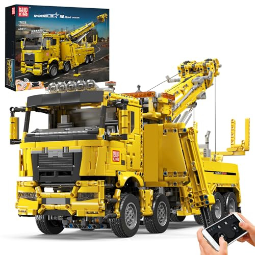 Mould King 17028 Vehículo de Bomberos Técnico con Motores, Modelo de Grúa RC, Aplicación y Control Remoto, 4883 Piezas de Juego de Construcción, Vehículo de Bomberos para Adultos y Adolescentes