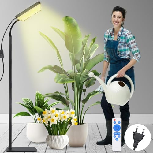 Lámpara de Planta, 246 LEDs Luces de Crecimiento de Espectro Completo, 45-160cm Ajustable en Altura, con Temporizador 4/8/12H, 120 Lúmenes, para Plantas de Interior