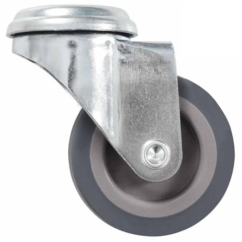 Boltkex 24 st. styrhjul med bulthål 50 mm TPR-gummi, järn zinkbeläggning, 35 kg lastkapacitet per rulle, för verkstad, lager, transportvagn och industrianvändning