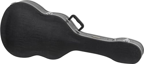 ROCKTILE Funda Deluxe para Guitarra Clásica - Funda Robusta para Guitarra Clásica Y De Concierto - Piel Sintética con Forro Interior Suave - Compartimento Integrado Y Asa - Cerrable - Negro