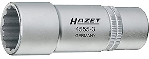 HAZET 4555-3 82 mm 12-Point Profile Injection Nozzle Socket - Chrome-Plated