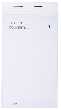 Exacompta - Réf. 96201E - Carton de 50 blocs Maître d'Hôtel - Carnet de commande pour restaurants - 50 feuillets blancs autocopiants en 2 exemplaires numérotés - Format vertical 8 x 15 cm