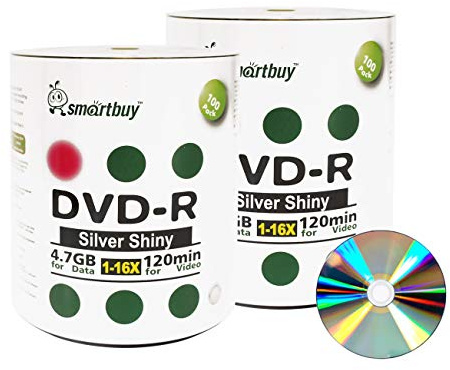 Smart Buy 200 Pack DVD-r 4.7gb 16x Silver Shiny Top Disc, 200 Disc 200pk