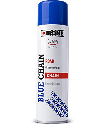 IPONE - Graisse de Chaîne pour Moto – Couleur Bleue - Formulation anticorrosion– Résiste à l’eau –Donne une Touche de Style Originale et Colorée à la Chaine - 250 ml, Bleu
