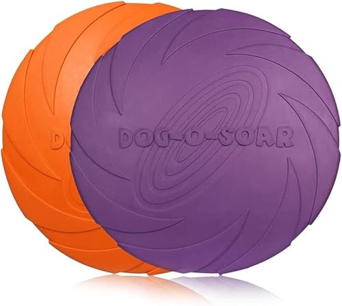 PETCUTE Hund Frisbee hund flygande skiva interaktiv leksak för hundar träning frisbee 2 delar ø 18 cm