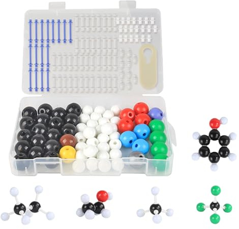 Omabeta 136Pcs Modellini Molecolarie struttura, Set di modelli molecolari, kit modellino chimica organica, colore brillante, ecologico, pratico, efficiente per l'insegnamento di laboratorio