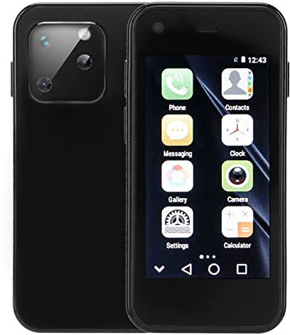 XS13 upplåst smartphone, 2,5-tums HD-skärm 3G mini mobiltelefon för Android 6, Dual Sim, 1GB/8 GB, dubbel kamera business backup-telefon, lätt och lätt att bära (svart)