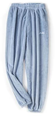HUIEYE Pantalon Pyjama Polaire Femme Hiver, Hommes et Femmes Peuvent Porter des Pantalons De Maison en Molleton Corail De Couleur Unie,Pantalon De Ménage en Velours Corail Pantalon Confortable