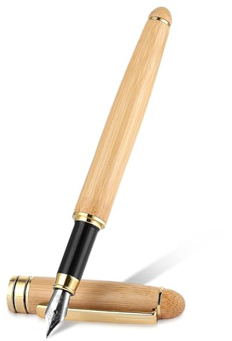 TIESOME Black Füllfederhalter Set, 0.5mm Holz Füllfederhalter Premium Vintage Luxus Stift Füllfederhalter aus Holz Feiner Spitze für Journaling Kalligraphie Geschenkzubehör