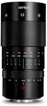 AstrHori 120mm F2.8 Objetivo Macro 2X Objetivo telefoto Fijo Manual de Gran Apertura y fotograma Completo Compatible with Canon EF Montura Cámaras DSLR