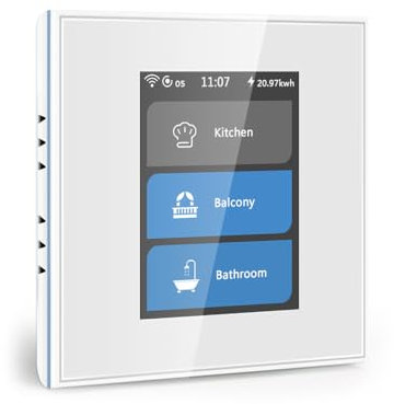 LANBON L8-HS Smart Lichtschalter 1/2/3 Gang, Wlan LCD Touch Screen Smart Schalter für Homekit/Tuya Smart Life APP, Lichtschalter mit Alexa,Google Assistant, Erforderlich Neutralleiter,Weiß