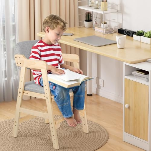 Chaise Haute Évolutive en Bois Naturel Sit Up 3 Hauteur Réglable,de 6 Mois-10 Ans jusqu'à 50 kg,Chaise Bébé Résistante de Sécurité,Bois Nature,Enfants et Adultes
