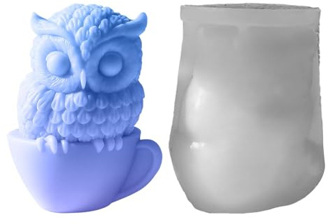 Molde De Vela De Búho - Molde De Moldeo De Búho, Molde Reutilizable De Silicona De Vela En Forma De Búho | Decoración De Moldeo De Animales, Artesanía De Arte De Moldeo Adecuado Para Principiantes