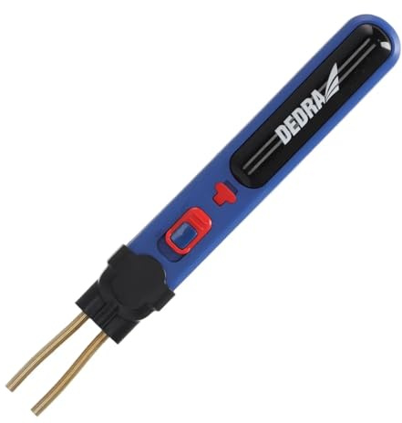 DEDRA Soudeuse Plastique Sans Fil 4V (DED7526) – Agrafeuse à Chaud Rechargeable 550°C – Kit de Réparation Rapide pour Pare-Chocs, Plastique Automobile et Ménager – Inclus 400 Agrafes