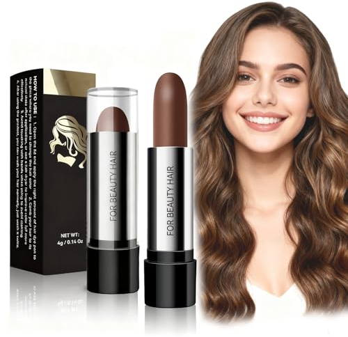 Virecose Lápiz de Color de Cabello, Café Retoque Instantáneo en Barra, Tinte Temporal de Pelo en Barra, Cubrepelo Blanco Impermeable DIY Maquillaje en Barra