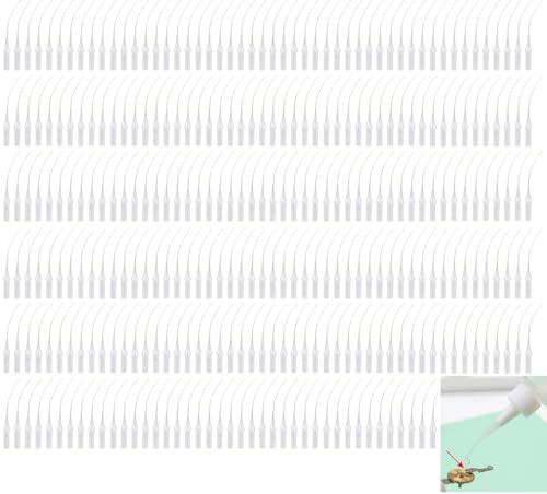 Lot de 300 Embouts Applicateurs de Colle Cyanoacrylate, Micro Pointes de Précision pour Tube de Colle, Compte Gouttes Plastique pour Modélisme, Bricolage et Loisirs Créatifs, Compatible