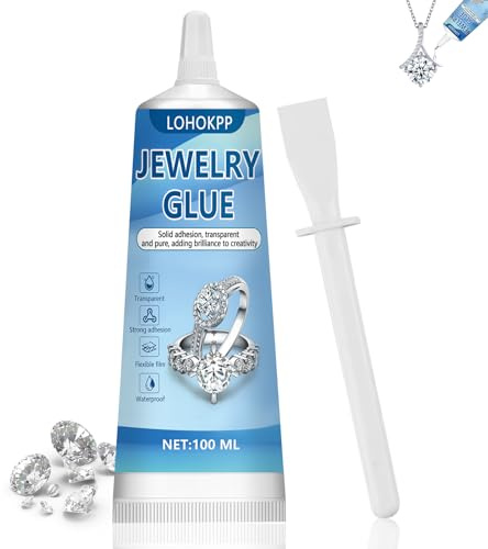 150ml Colla Per Bigiotteria, Collas Multiuso Gioielli, Colla per Strass su Tessuti, Trasparente Senza Residui, Impermeabile ad Asciugatura Rapida, per Fissaggio con Pietre Preziose e Strass