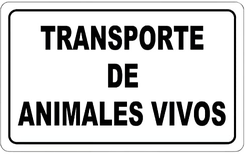WOLFPACK LINEA PROFESIONAL - Cartel Transporte Animales Vivos 30x21 cm.