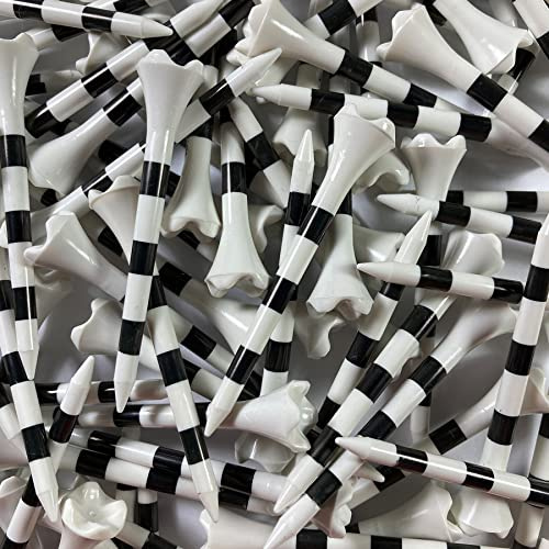 Pride Golf Tee Performance Plastic Golf Tees - 100 Count, 2-3/4 Inch - White - Striped for Consistency
