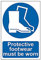 Scan SCA0016 Self adhesive PVC sign - Protective footwear must be worn - 200 x 300mm
