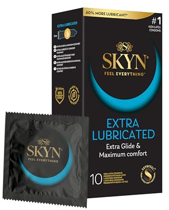 SKYN Elite Extra Lub - Preservativi Senza Lattice in Poliisoprene - Ultra Sottili e Extra Lubrificati, 10 Pezzi