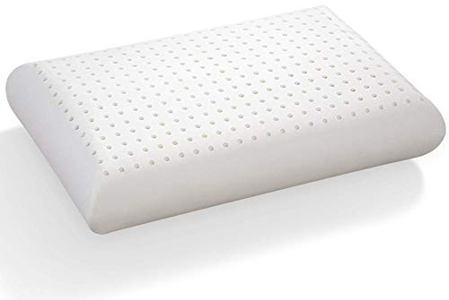 OREILLER 70x40 cm en 100% LATEX 👍 multi-perforé Anti-Acariens & Hypoallergénique - FORME CLASSIQUE TRADITIONNELLE.