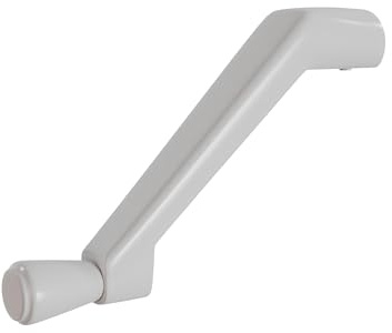 Brixwell Truth Operator Long Crank Handle, Zinc, White Finish, 3-1/2 Length, 2-9/64 Hole Center,4-4/9 Depth,2-2/9Height, 2/3 Width, Suitable for Casement Window Operators