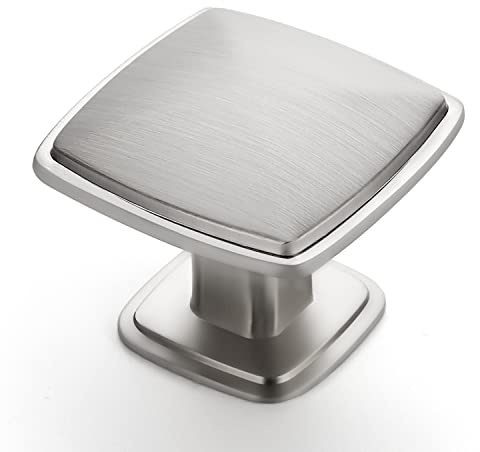 Home Expert 25 Pack Brushed Nickel Kitchen Cabinet Knobs - Silver Knobs for Cabinets, Drawers, Dressers & Closet Doors