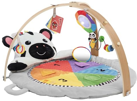 Baby Einstein Plüsch Spielbogen mit Holzstange - Zen Aktivitäts-Meilensteine, Baby Spielmatte für Säuglinge bis Kleinkinder, 0-12 Monate, Maschinenwaschbar