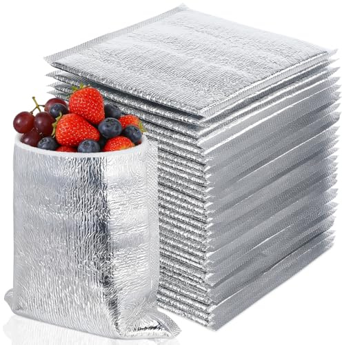 DOITOOL 50 Pack Thermal Insulated Mailers Foil Mailing Envelopes Insulated Shipping Bags Insulation Shipping Thermal Box Liners Thermal Padded Envelopes for Cold Shipping - 20x20cm