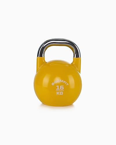 BOOMFIT Pesi Palestra Kettlebell 16kg Professionale | Ghiria da Competizione in Acciaio per Crossfit e Home Gym | Pesa Russa con Impugnatura Ergonomica per Allenamento Funzionale e Forza