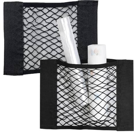 HLIWS 2 Stück Kofferraumnetz Gepäcknetz Auto,Netz String Storage,Elastisch Kofferraum Aufbewahrung Netz,für Auto PKW KFZ LKW Transporter Lieferwagen(16.5 * 23cm)