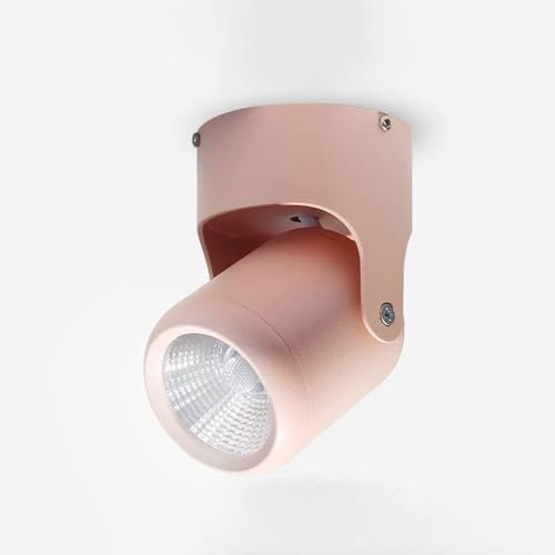 KIPPOT Faretti, Faretto a soffitto a LED Faretto d'accento montato su superficie for interni, Apparecchio a soffitto regolabile da 5 W, for Foyer Camera da letto Soggiorno/Rosa-4000K (Color : Pink-30