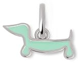 SINGULARU - Charms Mini Perro Teckel Enamel. Charms en Latón con Acabado en Baño de Oro de 18kt. Colgantes con Motivo y en Esmalte Amarillo o Azul. Joyas para Mujer
