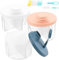 Sebudion Baby Formula Powder Dispenser, 3 Pcs Baby Milk Powder Dispenser Pots, 2 Pcs Cleaning Brush, 4 Compartment Formula Storage with Swivel Lid, Suitable for Traveling, Outdoor