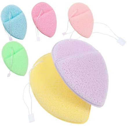 NULYLU 6pièces Éponge Nettoyante Visage Forme De Eau Éponge Exfoliante Douce Pour Types De Peau