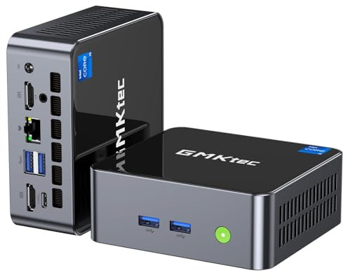 GMKtec Mini PC Intel i5-12450H(Turbo 4.4 GHz) 32GB DDR4 1TB M.2 NVMe SSD Mini Computers, USB 3.2, Type-C/WiFi 6, BT5.2, RJ45 2.5G/ 4K Triple Display Desktop PC