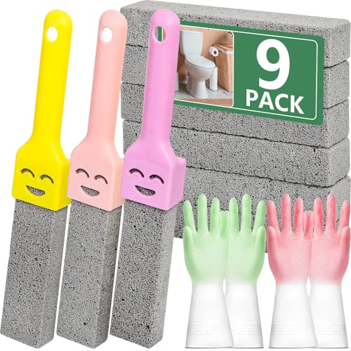 9 Stück Bimsstein Toilettenreiniger mit 3 Griff Cleaning WC Bimsstein