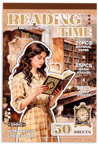 Auguro Lettura Scrapbooking Adesivi 400 Pre-Cut Washi Adesivi & 20 Scrapbook Papers Vintage Sticker Journaling Forniture Persone Sticker Libri per journaling