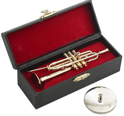 RuiJOTWAT Gold-Plated Brass Trumpet Model, Wind Trumpet Instrument Model, Home Furnishings And Decorations