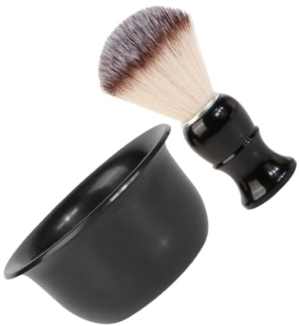 VILLCASE Kit Uomo Set Completo la Cura della Barba e Quotidiana Ciotola da Barba in Abs e per Schiuma Morbida