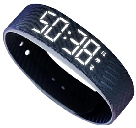 Neamou Braccialetto con allarme vibrante, allarme silenzioso, contapassi, contapassi, orologio digitale, sveglia da polso, orologio vibrante, impermeabile, silenzioso, LED con cinturino in tessuto